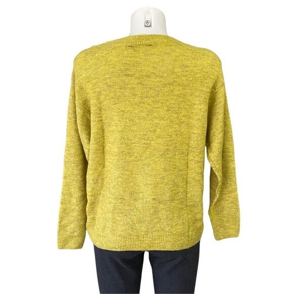WOOLEN BLOOM WOOL BLEND FINE KNIT SWEATER‎ MUSTARD YELLOW SZ XS NEW W/ TAGS - Picture 4 of 9